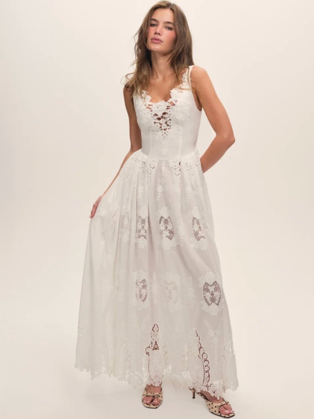 For Love and Lemons: Nicola Floral Lace Maxi Dress